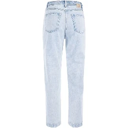 Light Blue Cotton Boyfriend Jeans