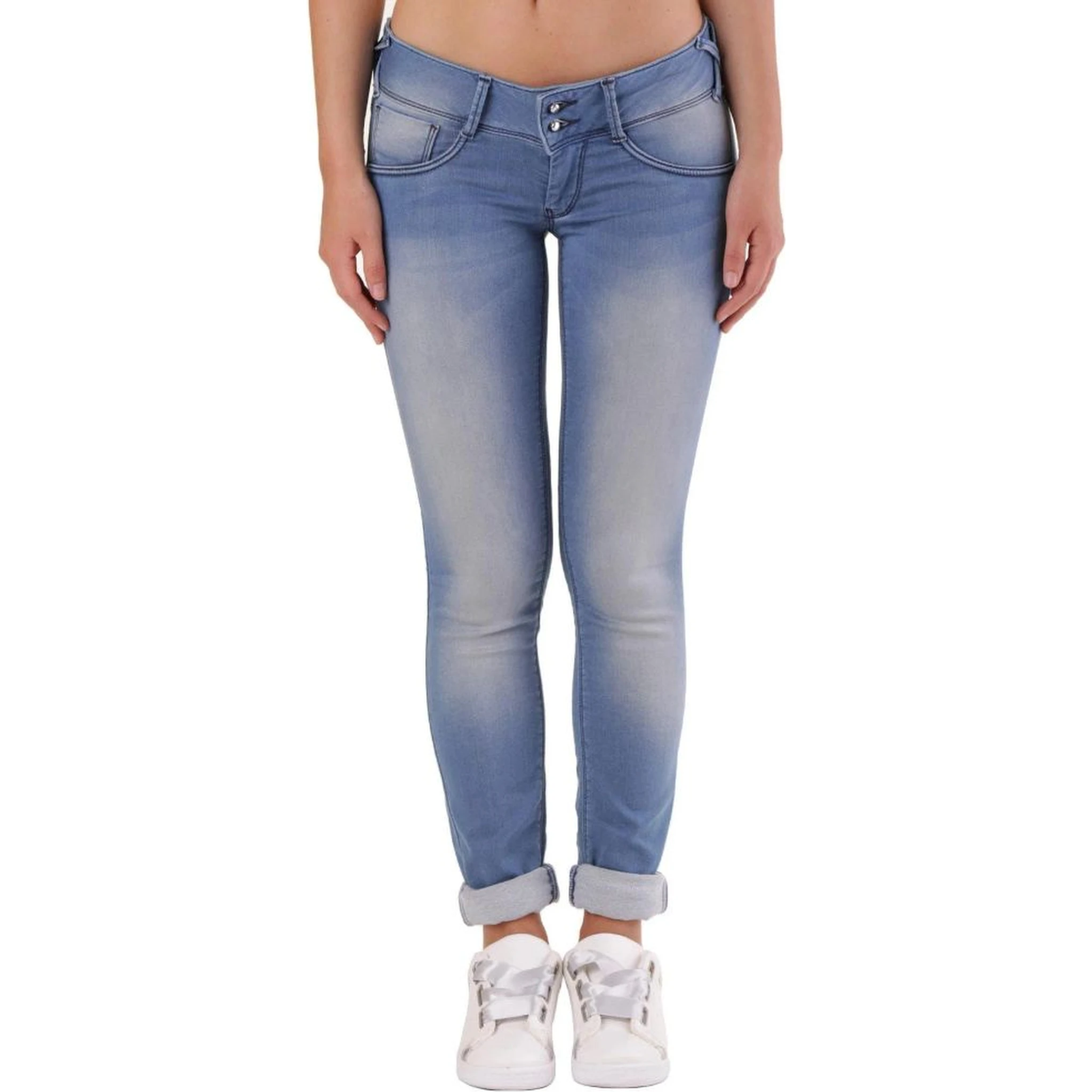 Blue Cotton Skinny Jeans
