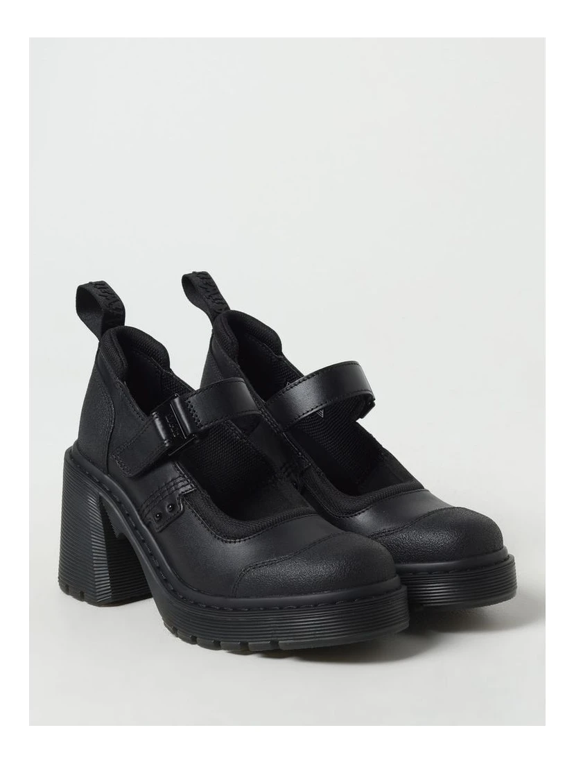 Black Leather Platform Pumps