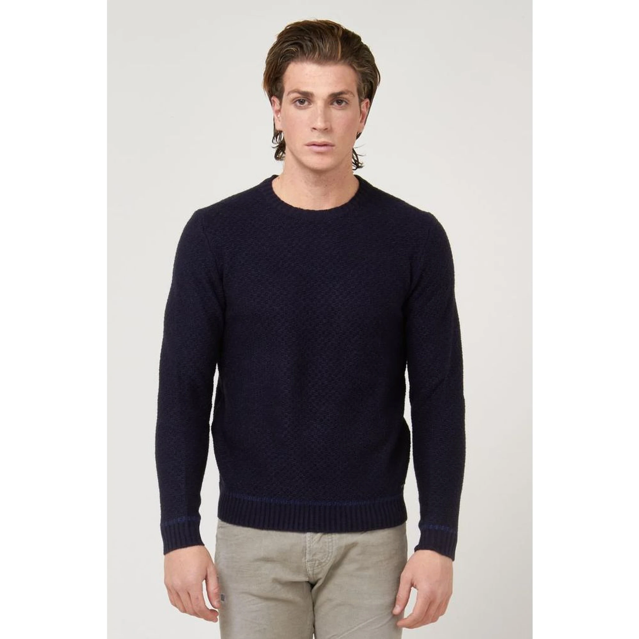 Navy Blue Marabou Sweatshirt