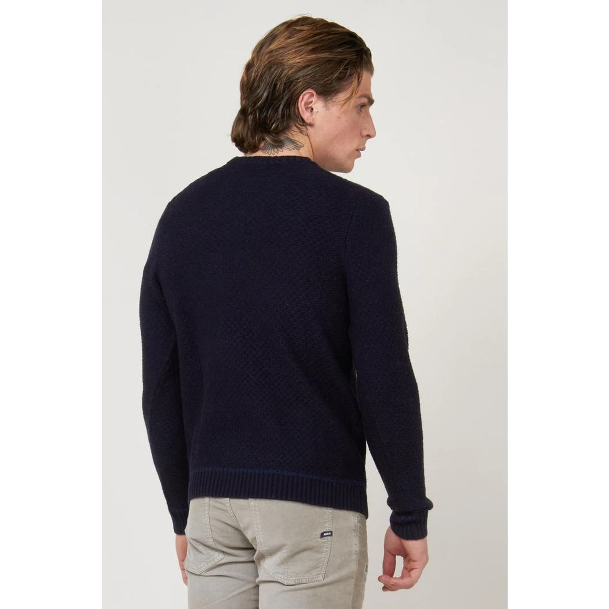 Navy Blue Marabou Sweatshirt