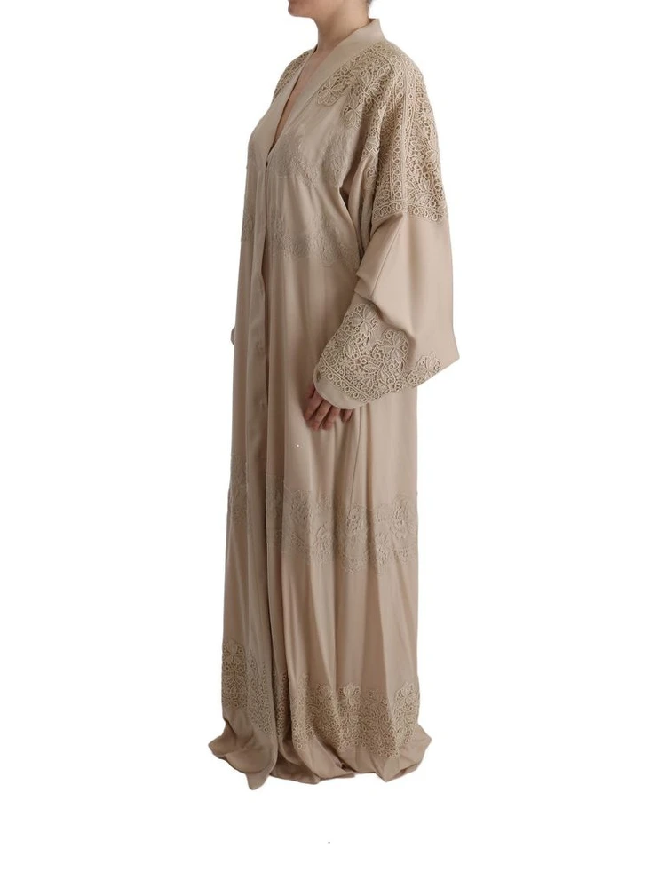 Beige Silk Full-Length Jacket alternative