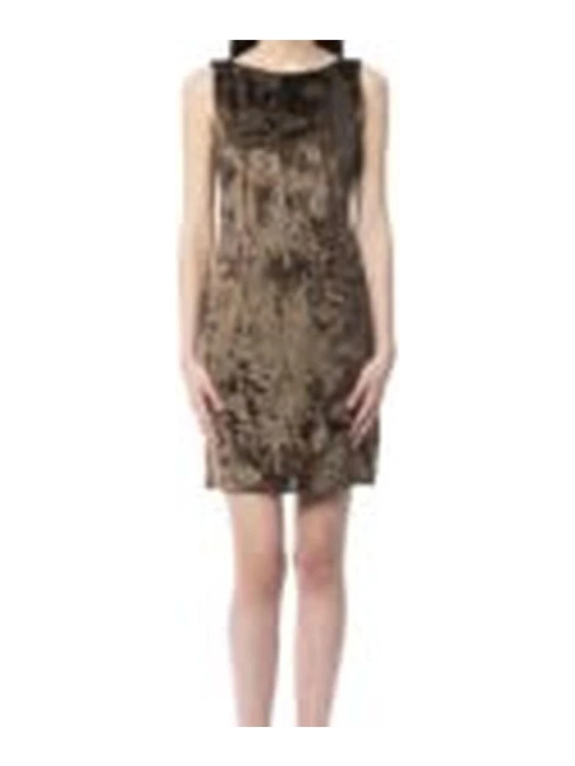 Brown Viscose Casual Dress