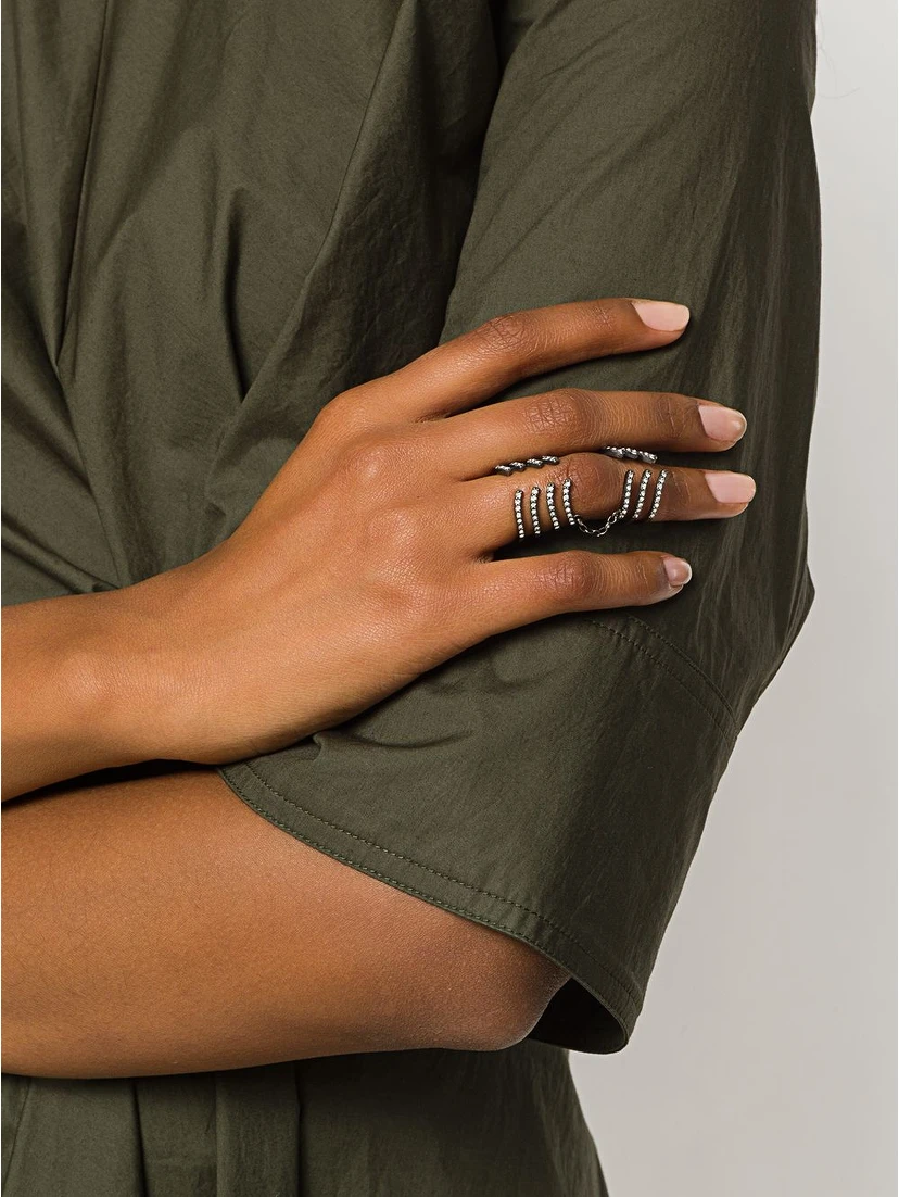 Armour Hook Ring Silver