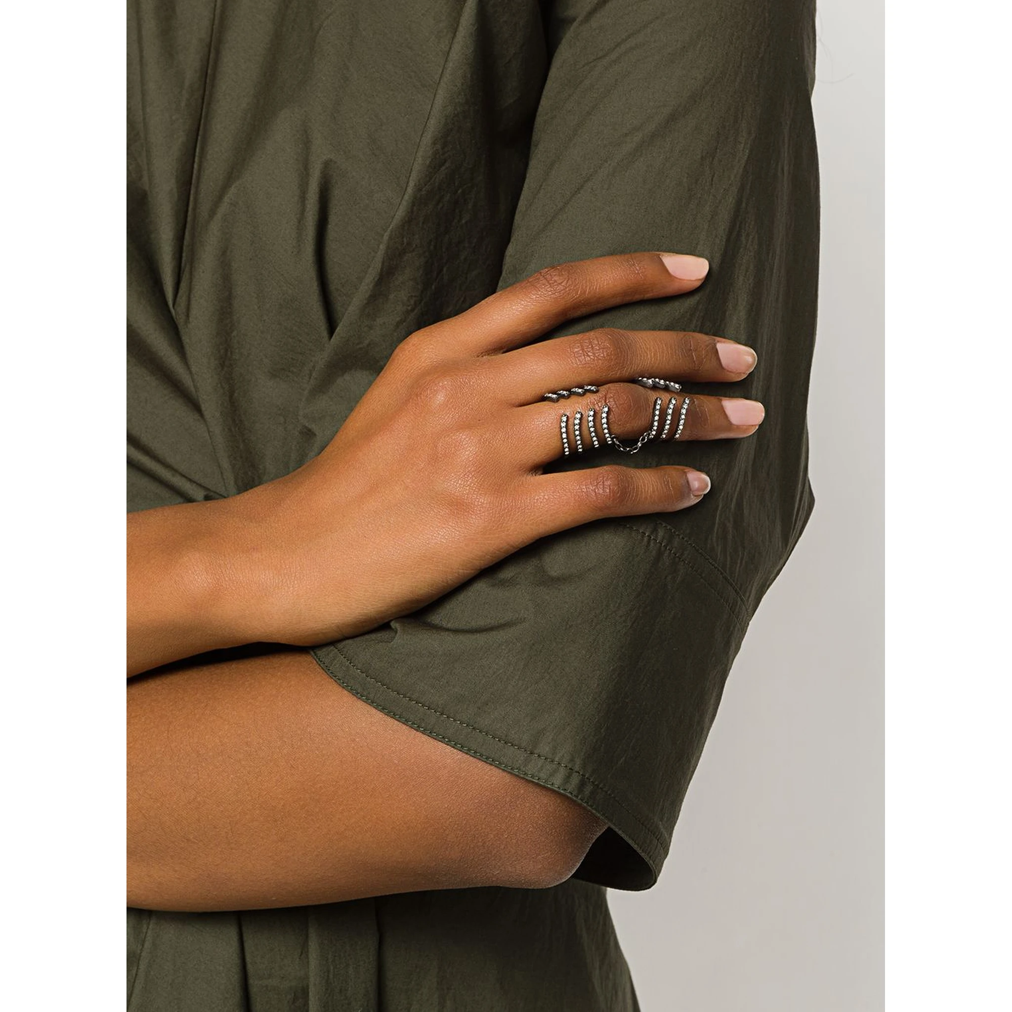 Armour Hook Ring Silver