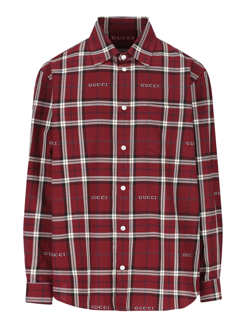 tartan logo overshirt