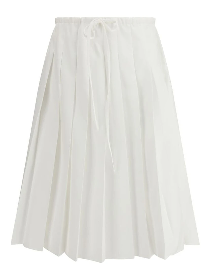 White Cotton Long Skirt