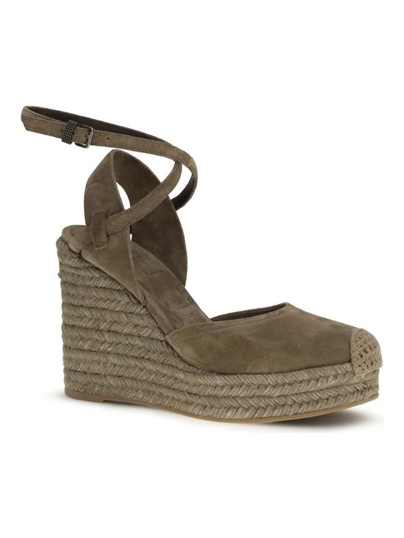 Beige Calf Leather Bos Taurus Espadrilles