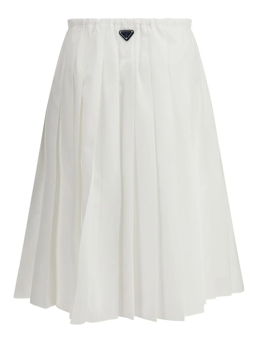 White Cotton Long Skirt