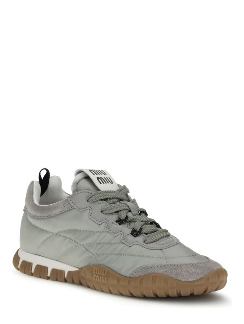 Gray Recycled Polyamide Athletic Sneakers