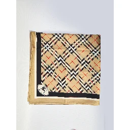 Check silk scarf