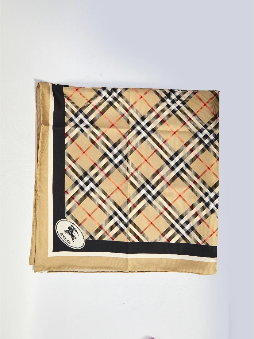 Check silk scarf