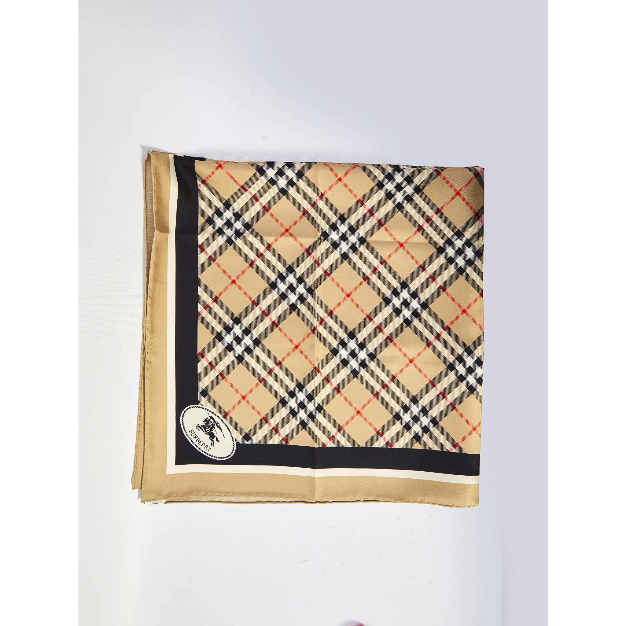 Check silk scarf