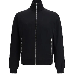 Black Fleece Wool Full-Length Jacket