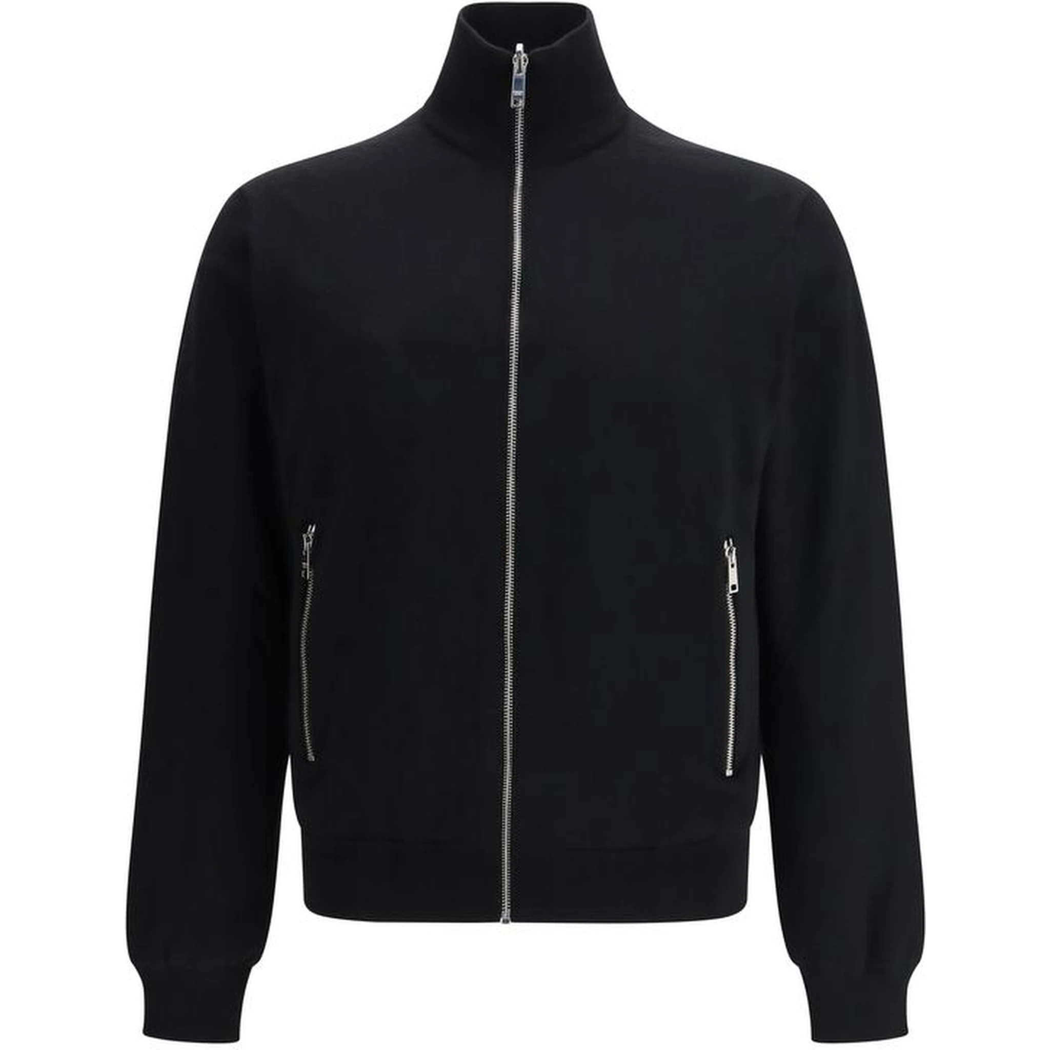 Black Fleece Wool Full-Length Jacket