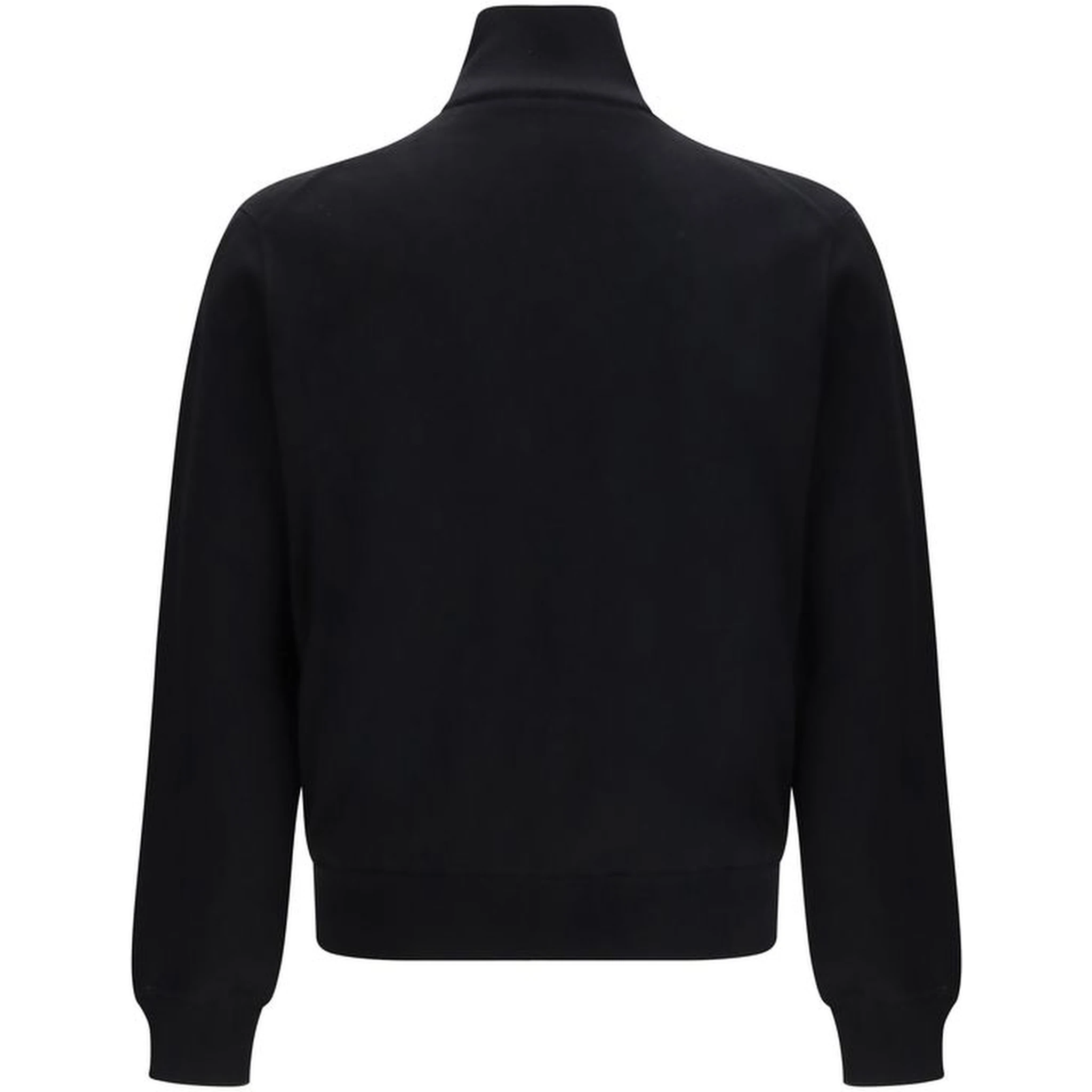Black Fleece Wool Full-Length Jacket