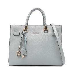 braided-handle charm-detail tote bag