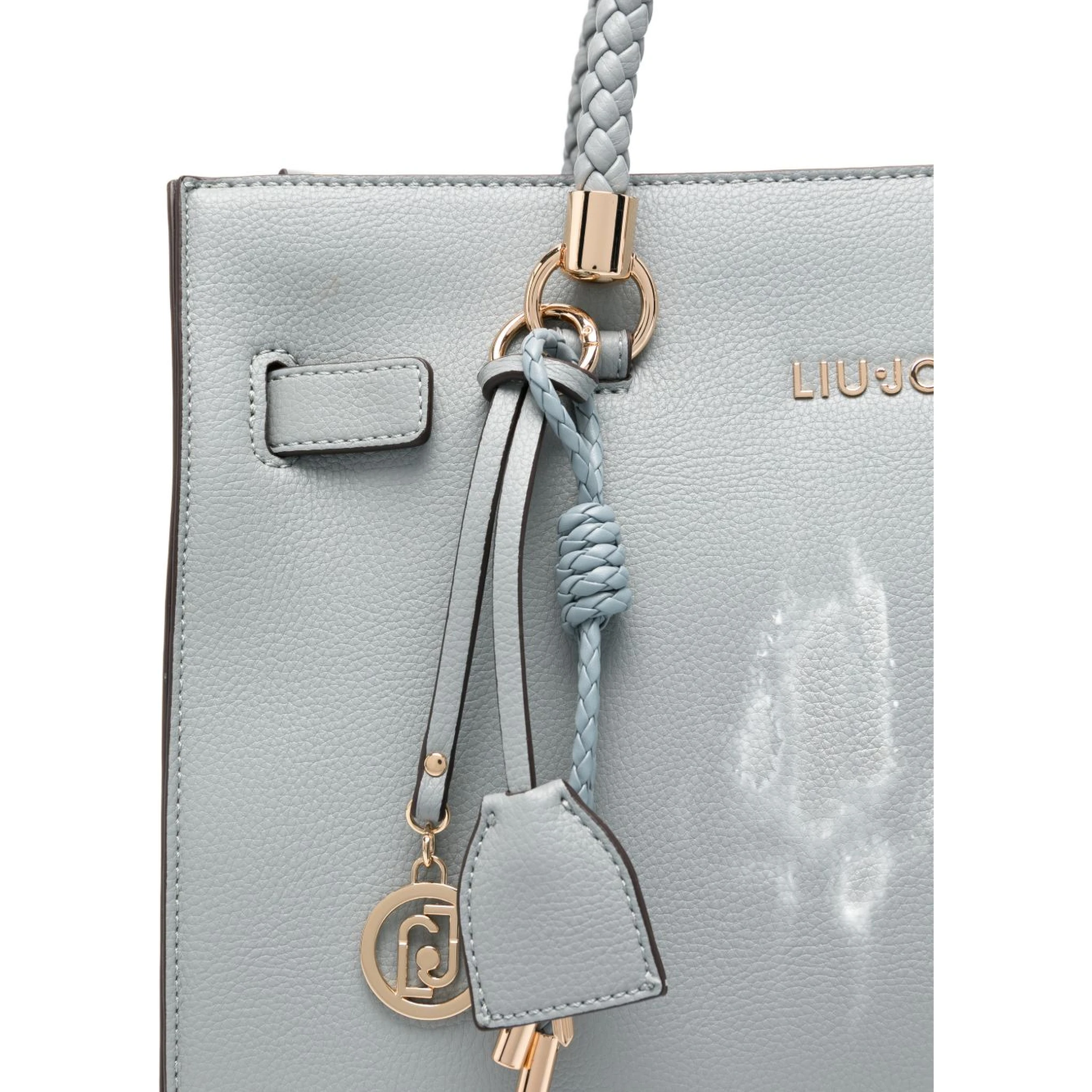 braided-handle charm-detail tote bag