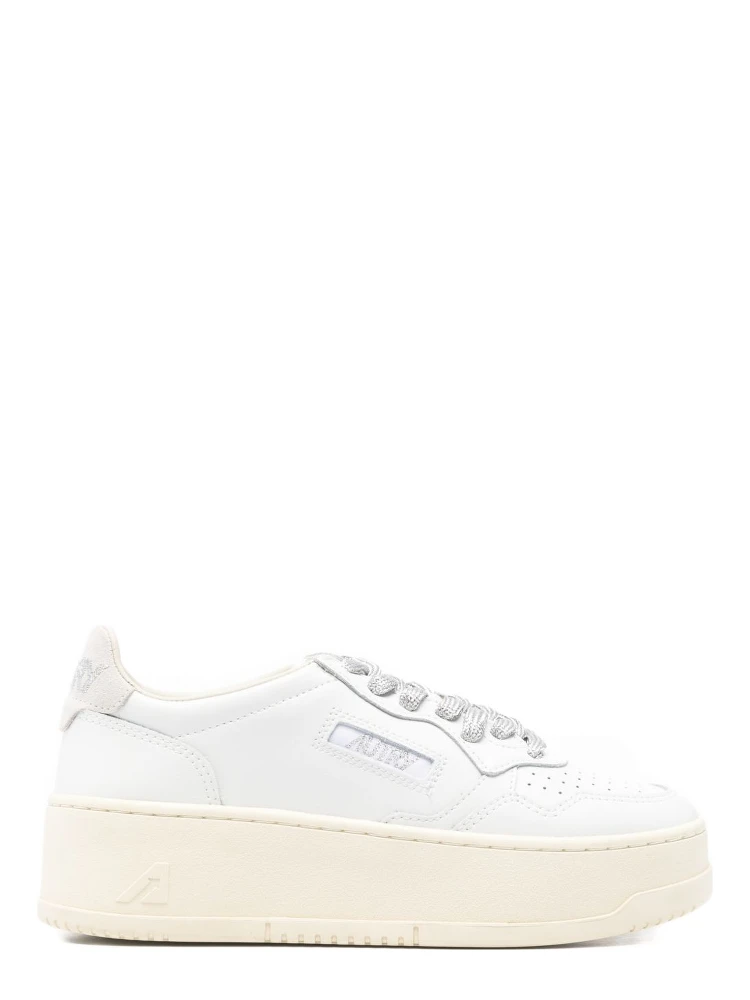 Medalist platform leopard-panel sneakers