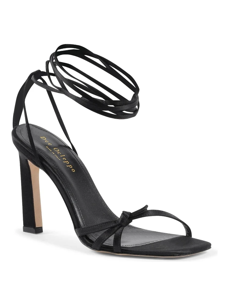 Black Satin Strap-On Sandals alternative