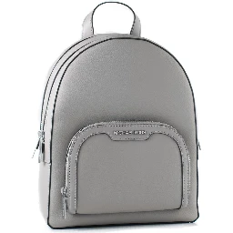 Gray Leather Backpack