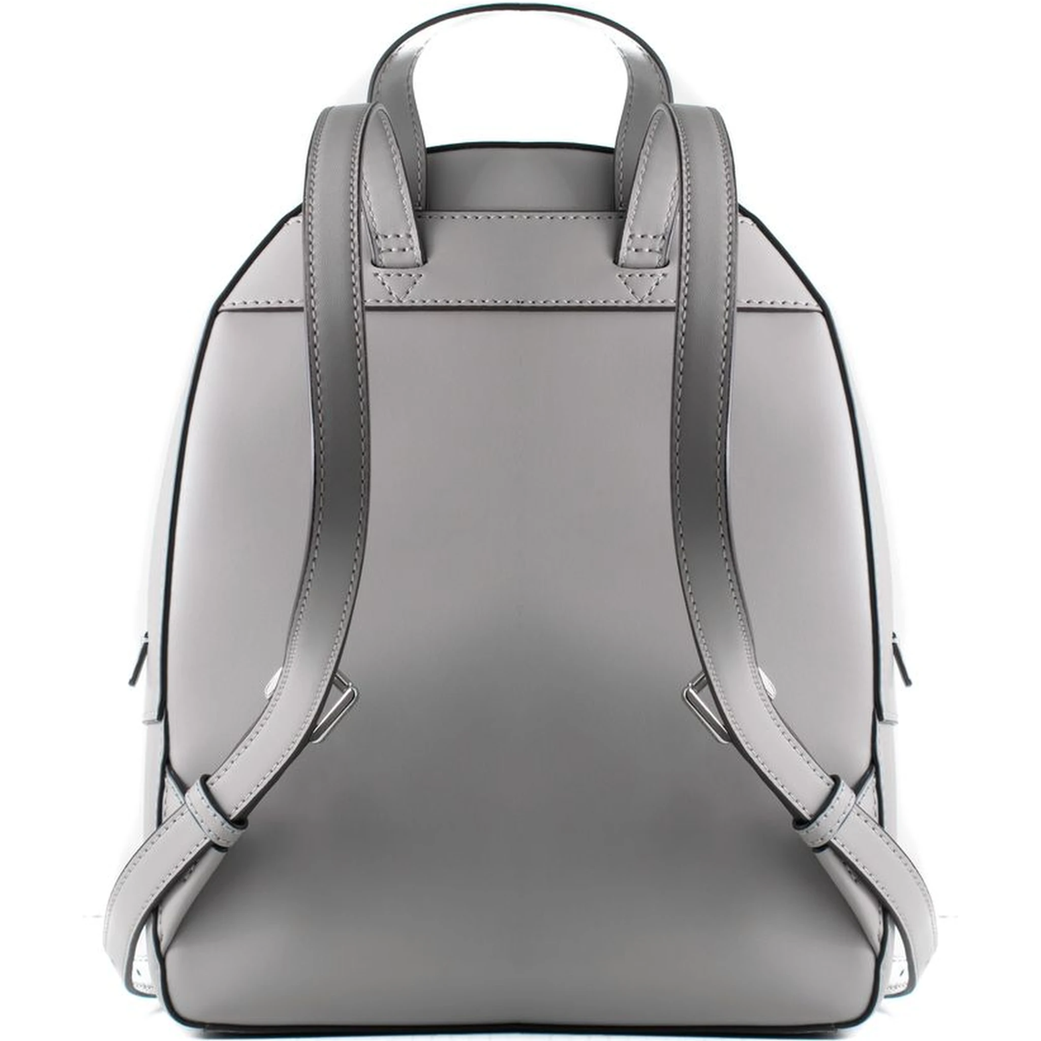 Gray Leather Backpack