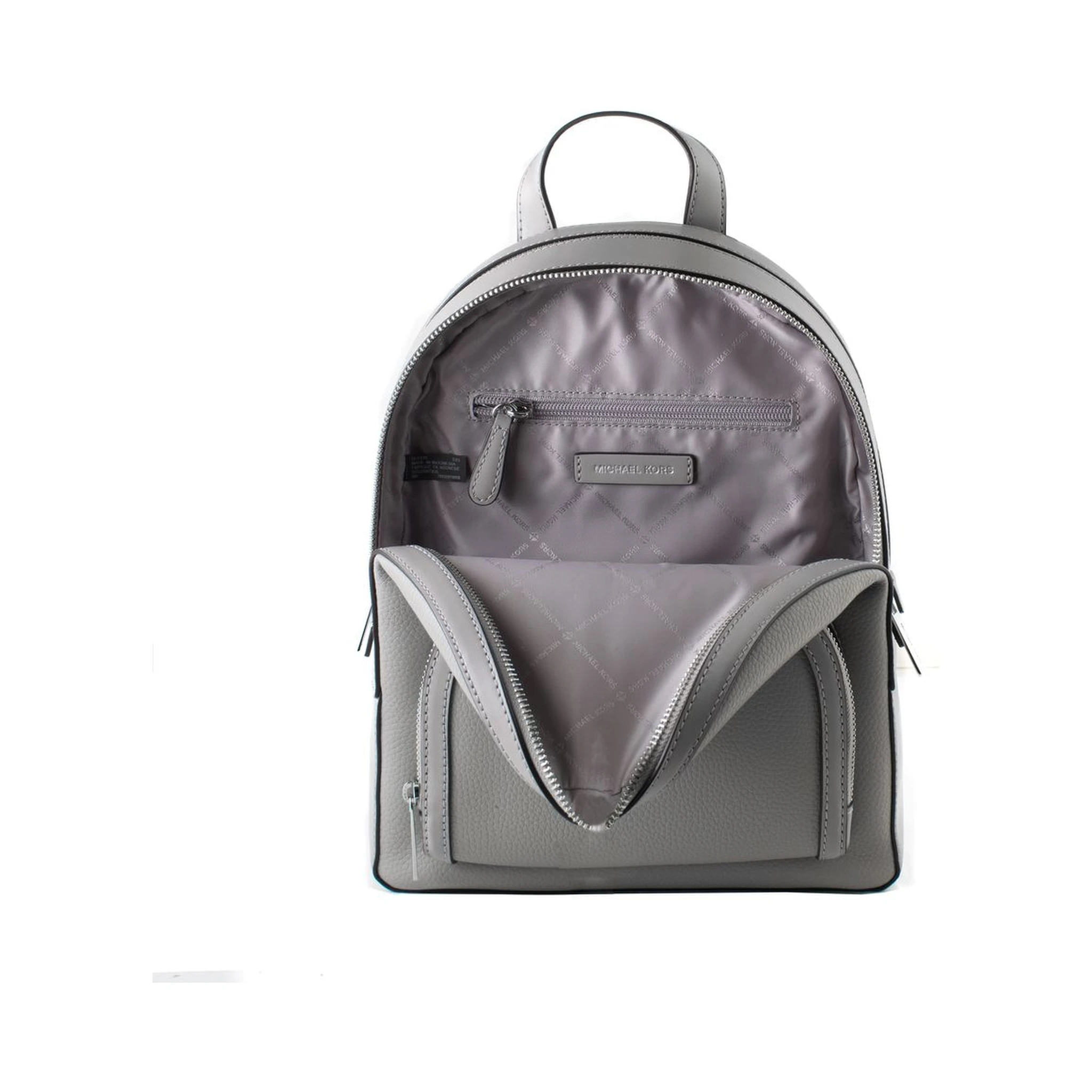 Gray Leather Backpack
