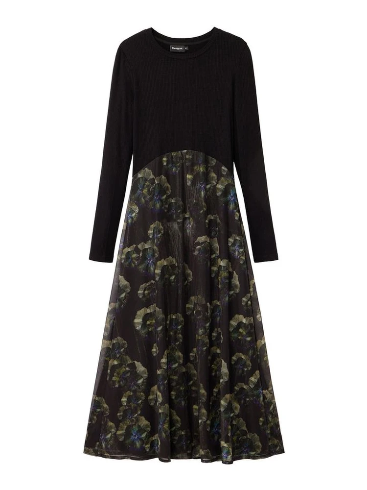 Black Polyester Casual Dress