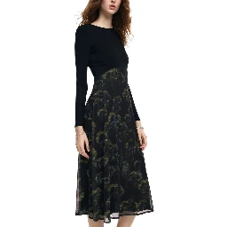 Black Polyester Casual Dress