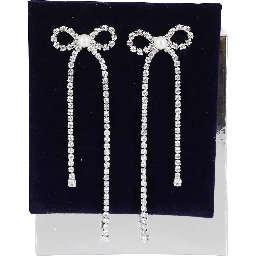 CRYSTAL DROPLET BOW EARRINGS