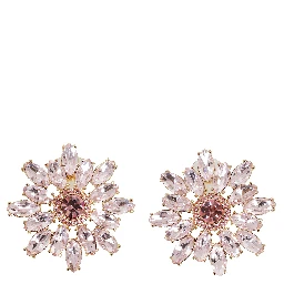 PINK CRYSTAL FLOWER EARRINGS
