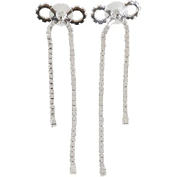 CRYSTAL DROPLET BOW EARRINGS