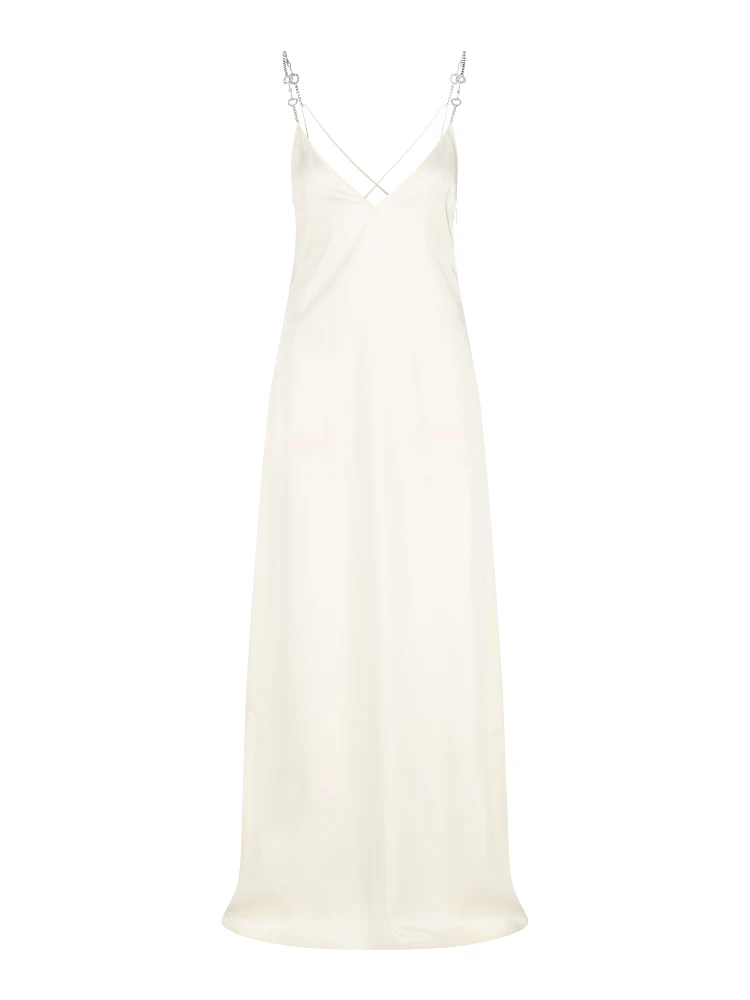 Satin Dress with Bow Detail