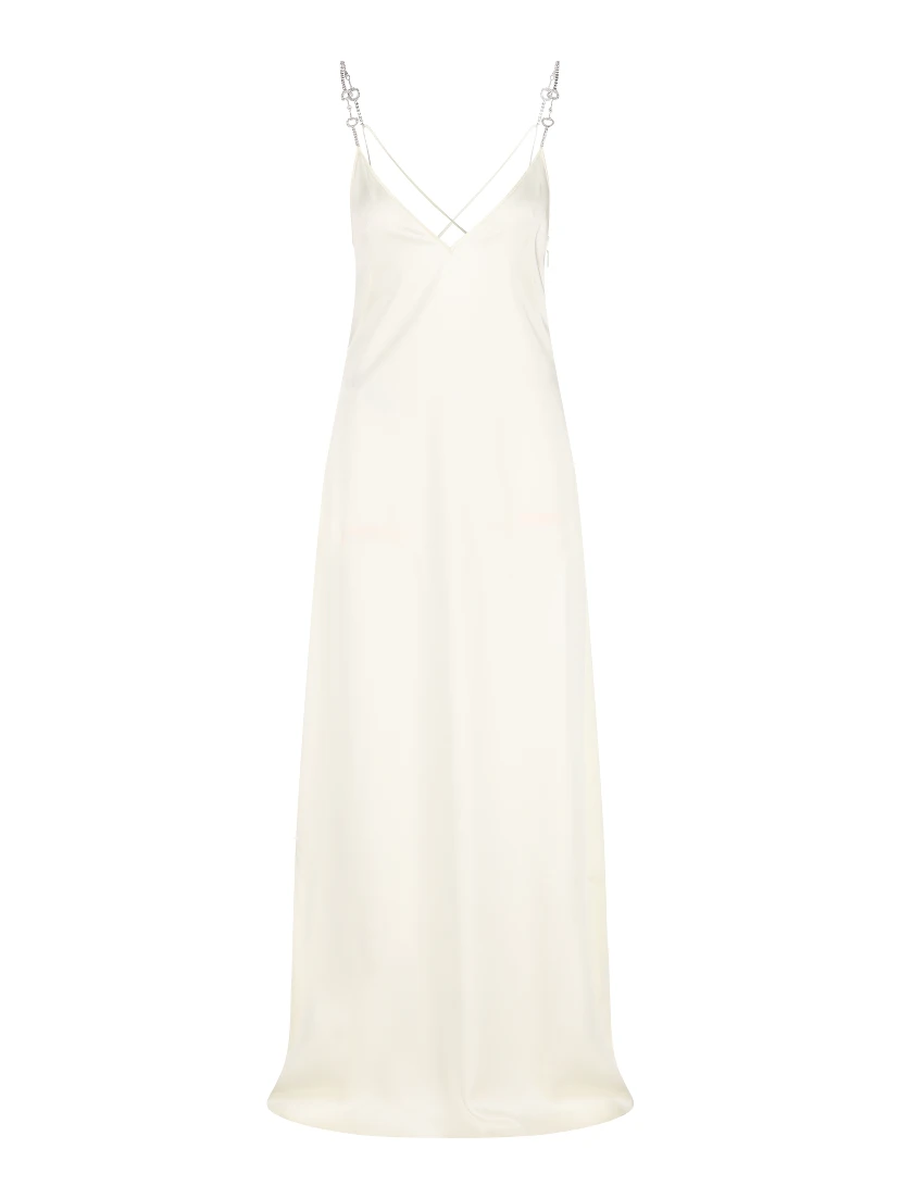 Satin Dress with Bow Detail