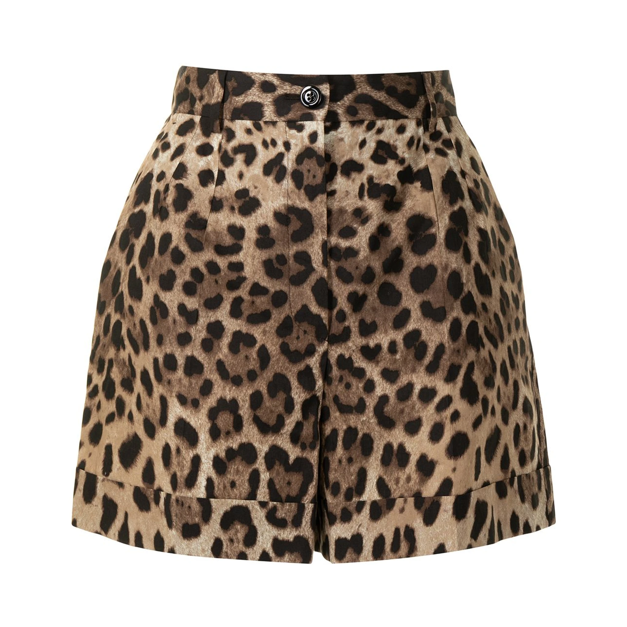 Leopard-print tailored shorts