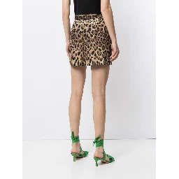Leopard-print tailored shorts