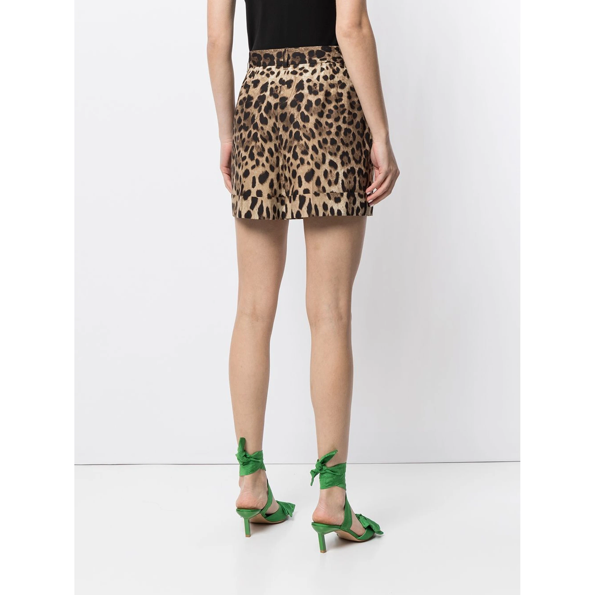 Leopard-print tailored shorts