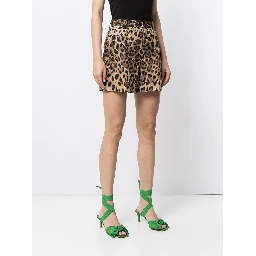 Leopard-print tailored shorts