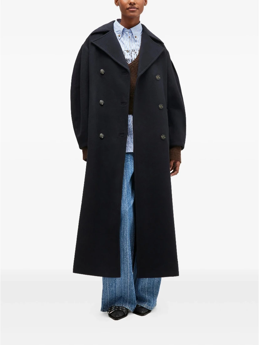 GANNI Coats Blue
