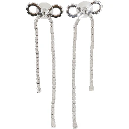 CRYSTAL DROPLET BOW EARRINGS