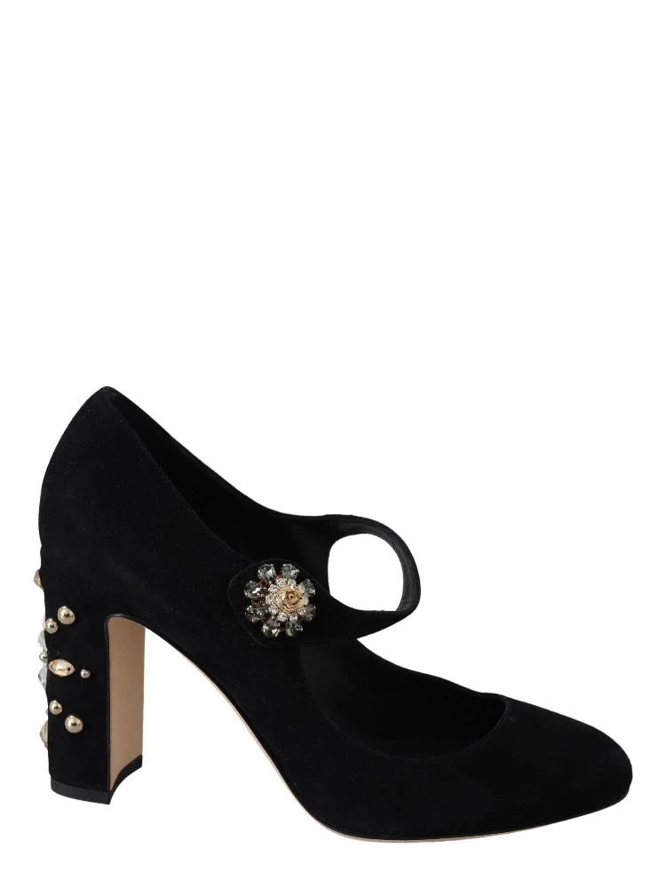 Black Suede Leather High Heel Pumps