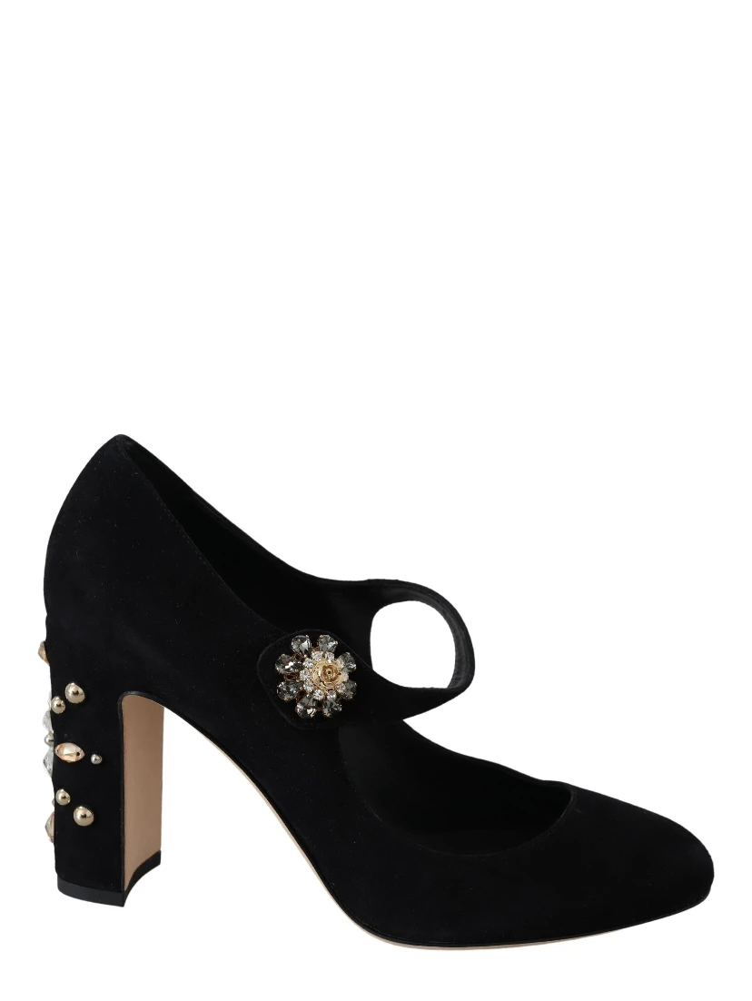 Black Suede Leather High Heel Pumps
