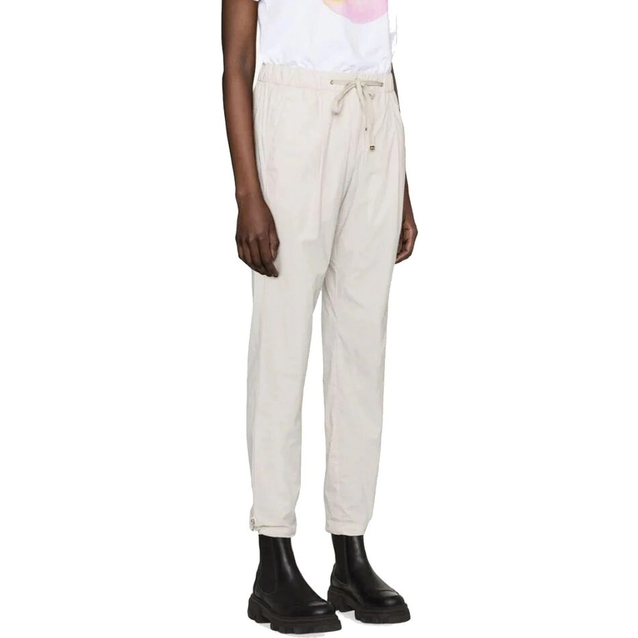Gray Elastane Casual Pants