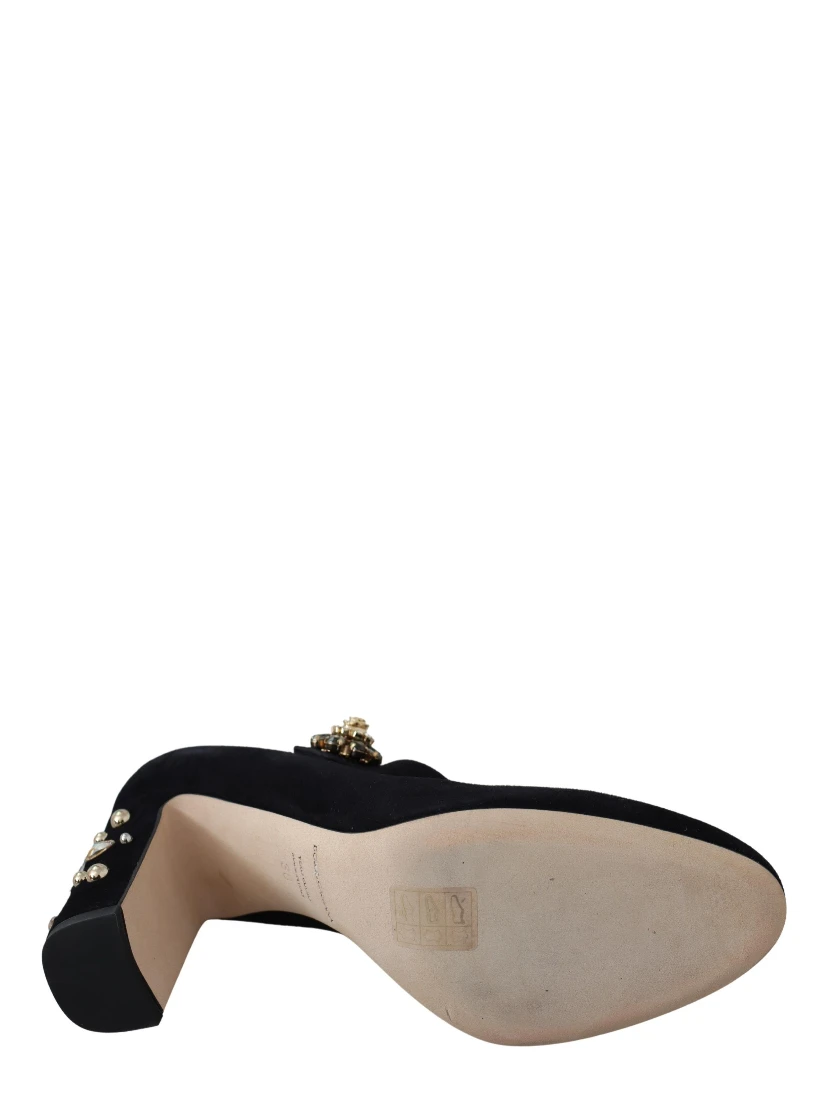 Black Suede Leather High Heel Pumps