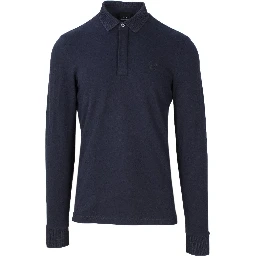 Blue Cotton Polo Shirt