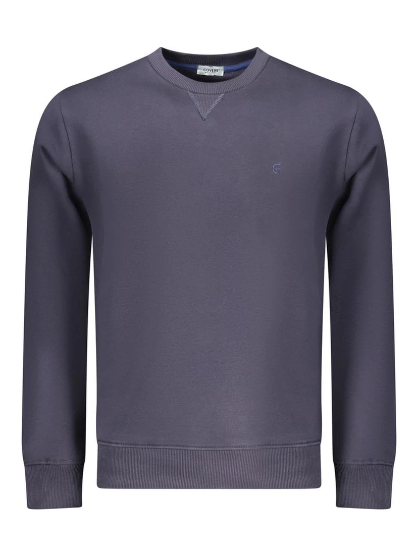Blue Cotton Men Sweatshirt