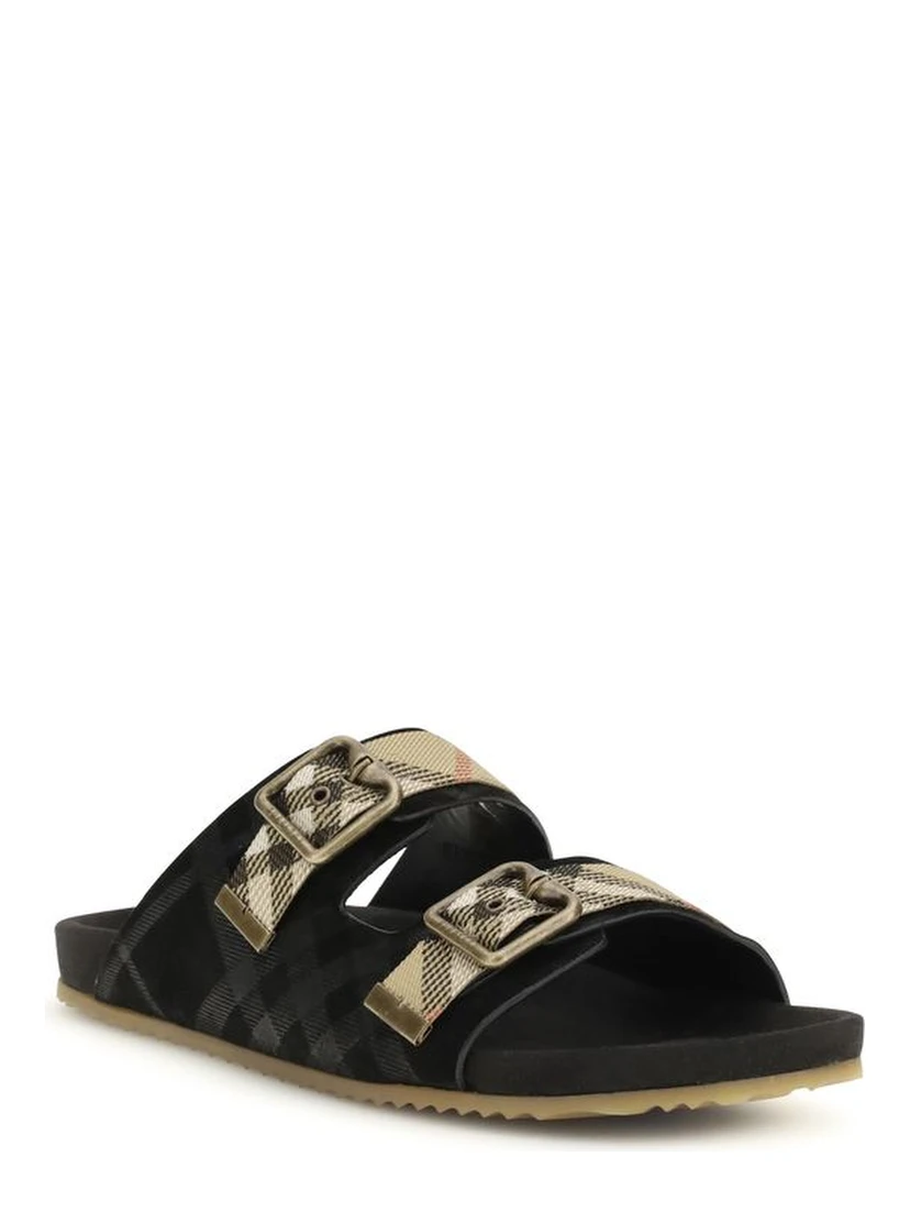 Multicolor Calf Leather Bos Taurus Flat Sandals