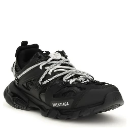 Black Polyethylene Athletic Sneakers