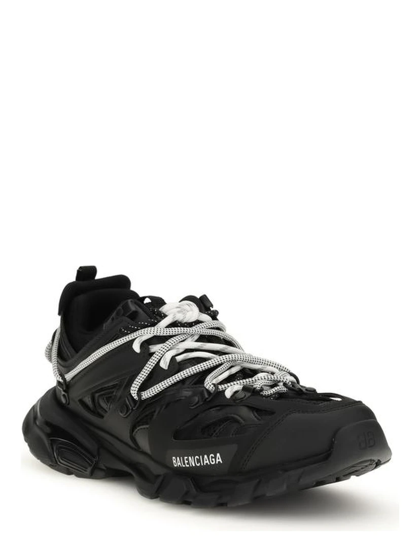 Black Polyethylene Athletic Sneakers