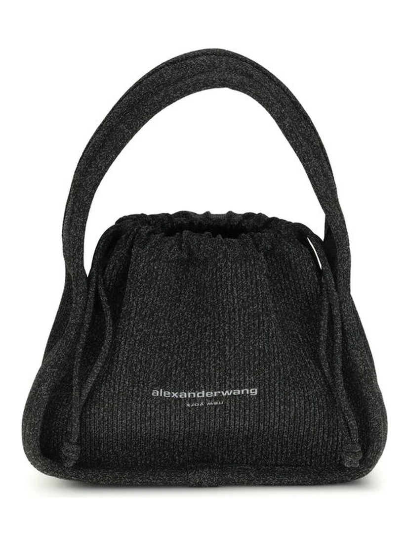 Black Polyester Shoulder Bag